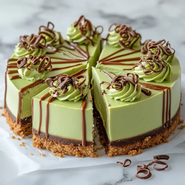 Pistachio & Ripple Cookie Cheesecake Slices