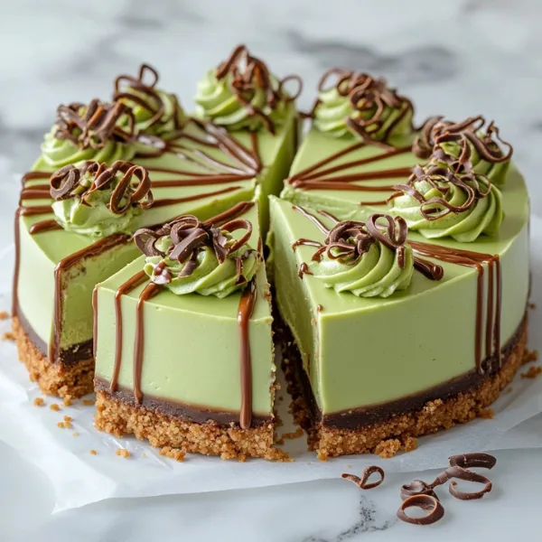 Pistachio & Ripple Cookie Cheesecake Slices