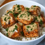 Creamy Garlic Butter Salmon Bites
