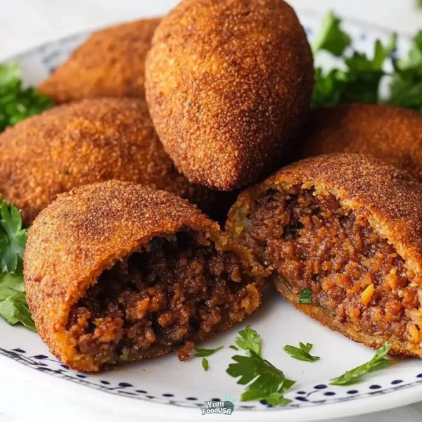 Syrian Kibbeh (Fried Bulgur Meat Dumplings)