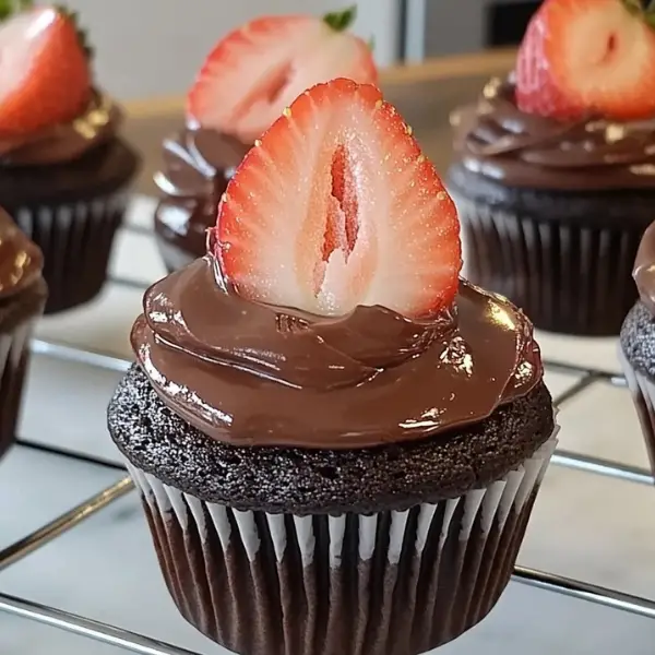 Chocolate Covered Strawberry Cupcakes