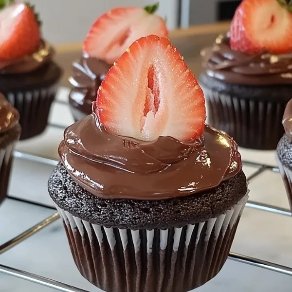 Chocolate Covered Strawberry Cupcakes