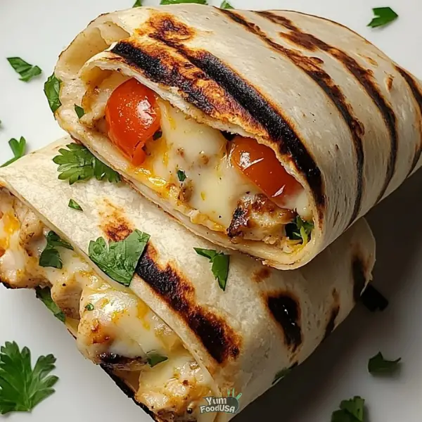 Cheesy Garlic Chicken Wraps