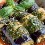 Eggplant Rollatini with Ricotta and Pesto