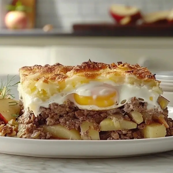 Ground Beef & Potato Casserole with Fresh Fennel Salad