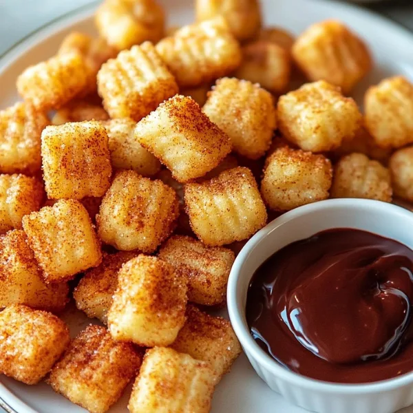 Churro Bites with Chocolate Sauce