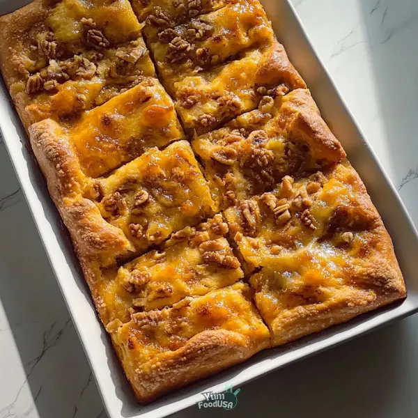 Pumpkin Walnut Focaccia with Brown Sugar Caramel