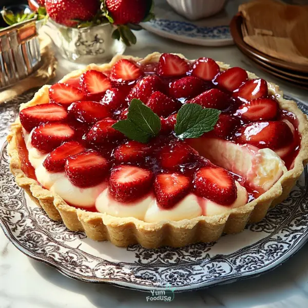 Vanilla Custard & Strawberry Tart