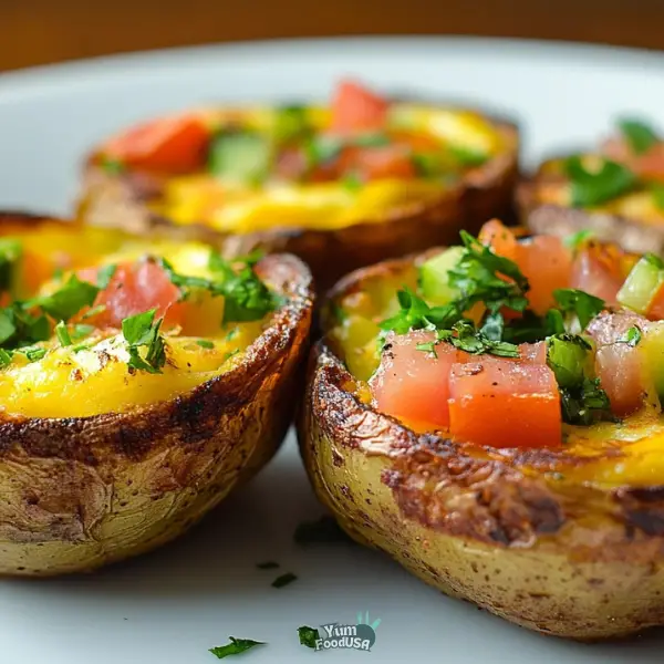 Baked Potato Omelette Boats