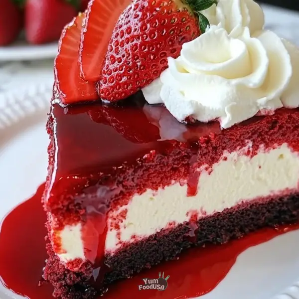 Red Velvet Strawberry Cheesecake