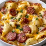 Crockpot Pierogi Casserole with Kielbasa