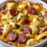 Crockpot Pierogi Casserole with Kielbasa