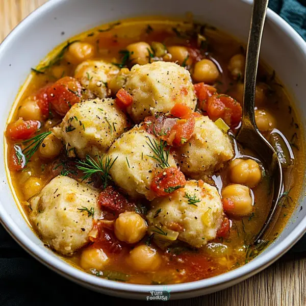 Greek-Style Chickpea Stew with Dumplings