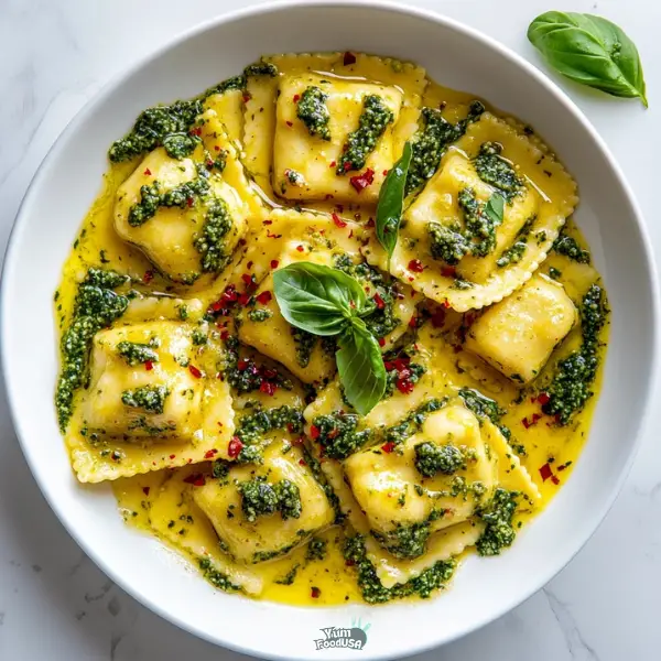 Green Pesto Ravioli with Vegan Ricotta