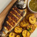 Grilled Fish with Fried Plantains and Pepper Sauce
