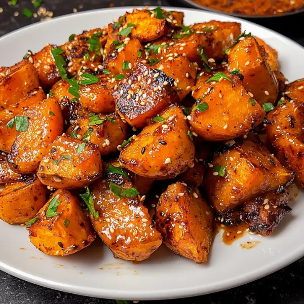 Honey Chili Smashed Sweet Potatoes