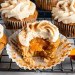 Peach Cupcakes with Cinnamon Cream Cheese Frosting