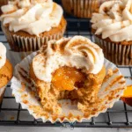 Peach Cupcakes with Cinnamon Cream Cheese Frosting