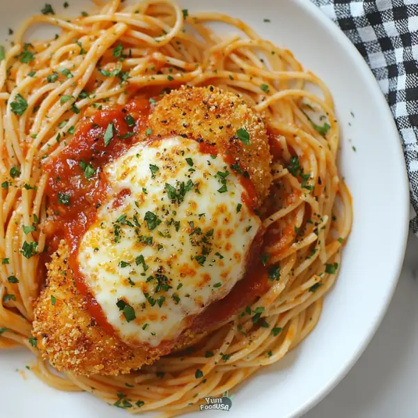Classic Chicken Parmesan with Spaghetti
