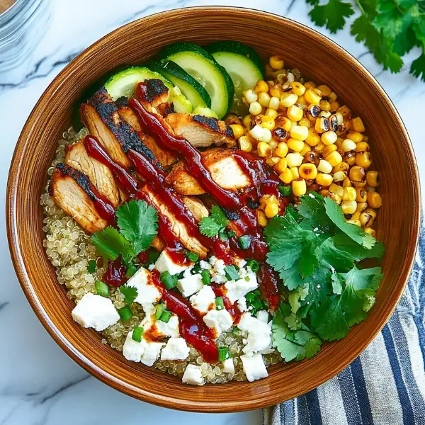 Grilled BBQ Chicken, Zucchini & Corn Quinoa Salad