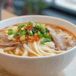Beef Udon Noodles with Chili Sauce