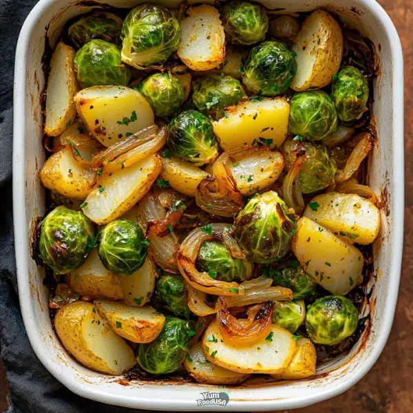 Garlic Brussels Sprouts Potatoes