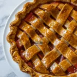 Classic Rhubarb Pie with a Lattice Crust