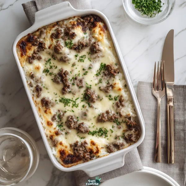 Cheesy Hamburger Rice Casserole – Easy Dinner Recipe