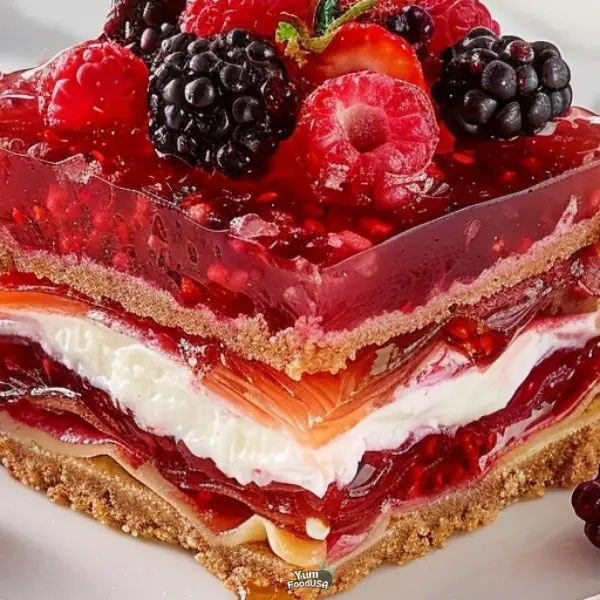 Summer Berry Jello Lasagna