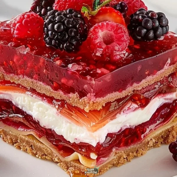 Summer Berry Jello Lasagna