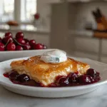 Homemade Cheese Blintzes with Cherry Sauce