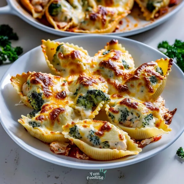 Cheesy Chicken & Broccoli Stuffed Shells