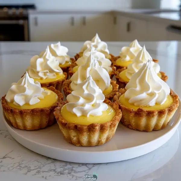 Lemon Curd Tartlets with Whipped Cream