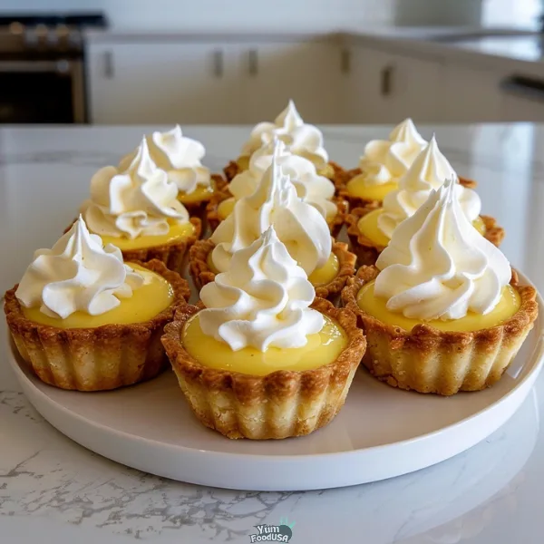 Lemon Curd Tartlets with Whipped Cream
