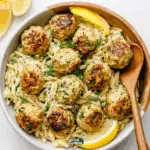 Lemon Herb Chicken Meatballs with Orzo