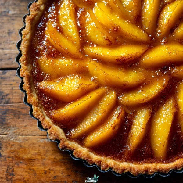 Rustic Peach Tart with Buttery Shortbread Crust
