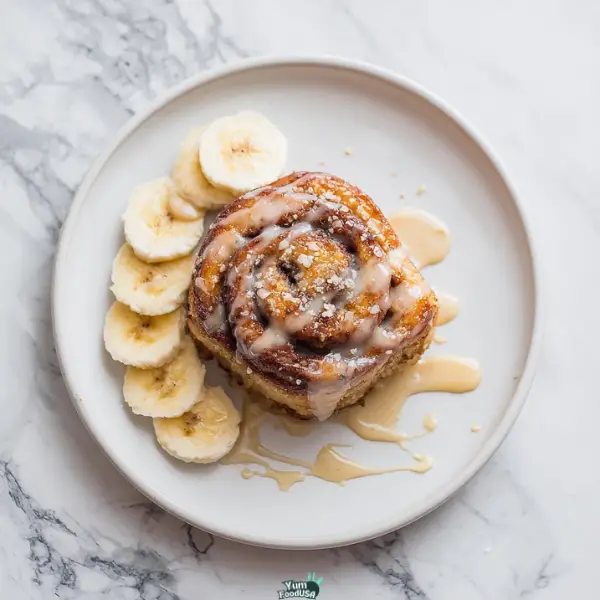 Banana Bread Cinnamon Rolls with Cream Cheese Glaze