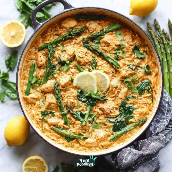One Pot High Protein Chicken Orzo