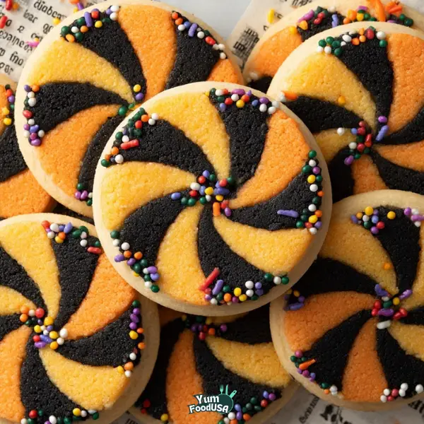 Halloween Pinwheel Sugar Cookies