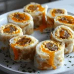 Sausage Egg Cheddar Roll-Ups