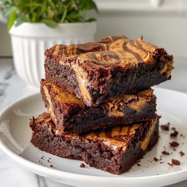 Fudgy Peanut Butter Swirl Brownies