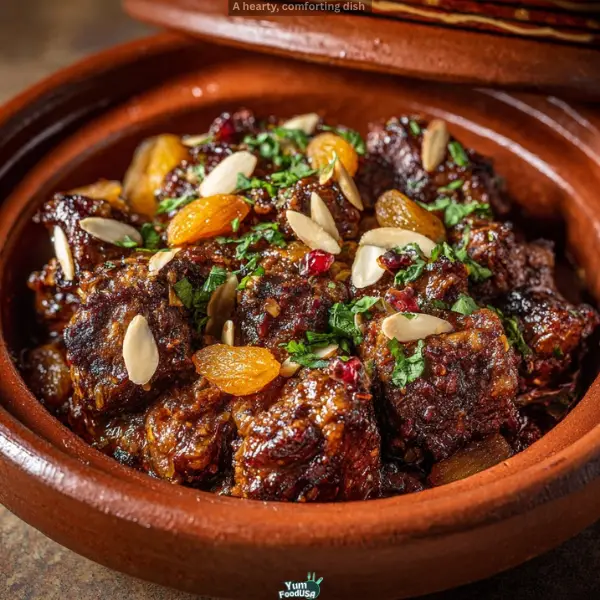 Moroccan Lamb Tagine with Apricots and Almonds