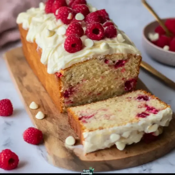 White Chocolate Raspberry Loaf Cake