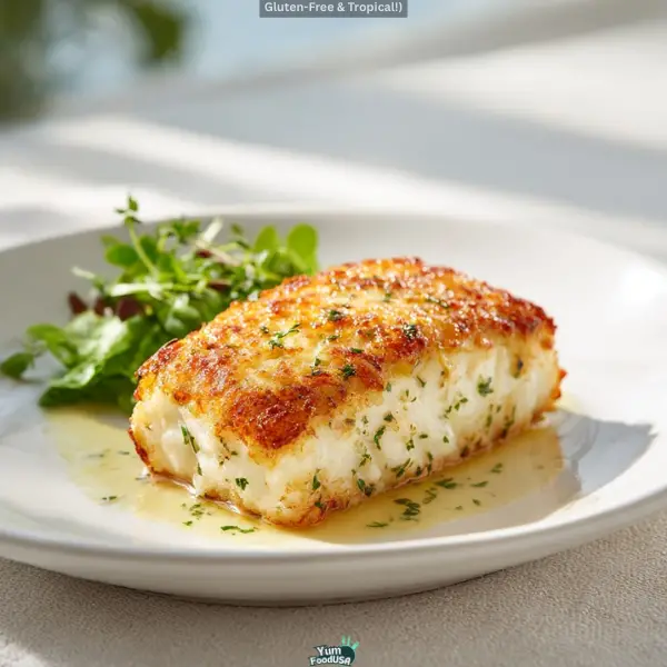 Garlic Parmesan Baked Halibut