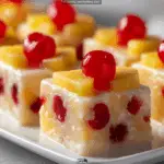 Tropical Pineapple Upside-Down Cake Fudge with Cherries