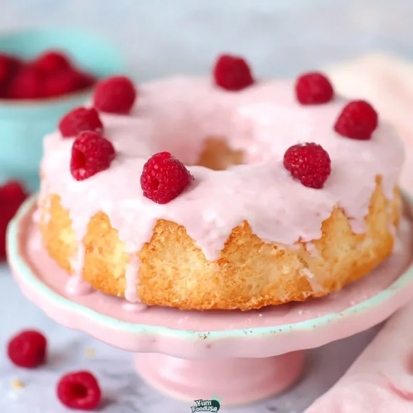 Raspberry Angel Food Cake