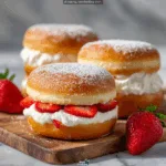 Lemon Cream Filled Donuts with Fresh Strawberries and Whipped Vanilla
