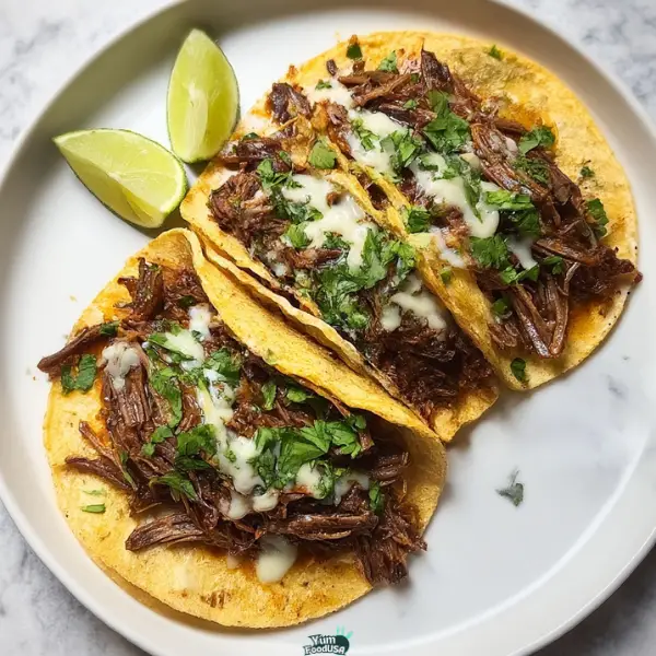 Shredded Beef Tacos with Queso