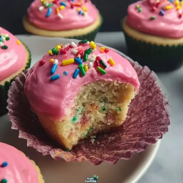 Birthday Cake Protein Cupcakes