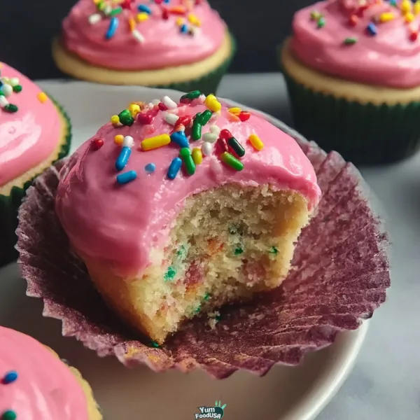 Birthday Cake Protein Cupcakes